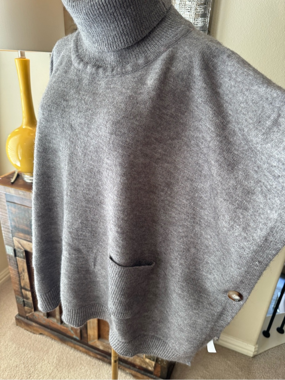 Loft Cozy Turtleneck Poncho Sweater - One Size - Picture 4 of 7